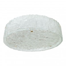 Drum form textured glass flush mount